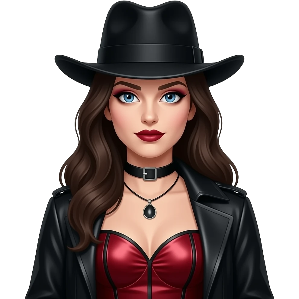 Van Helsing (Female) from Dracula Series with blue eyes, long dark ...