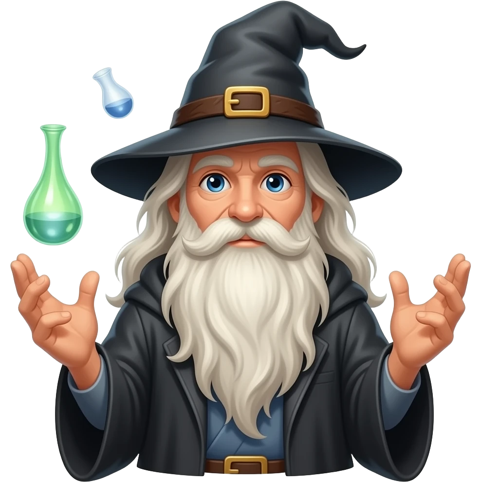Gandalf doing wizard tricks emoji