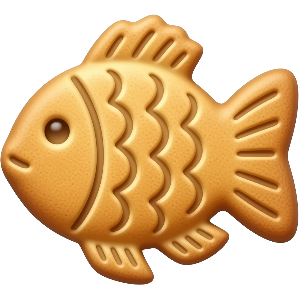 Um biscoito de gato em formato de peixe emoji