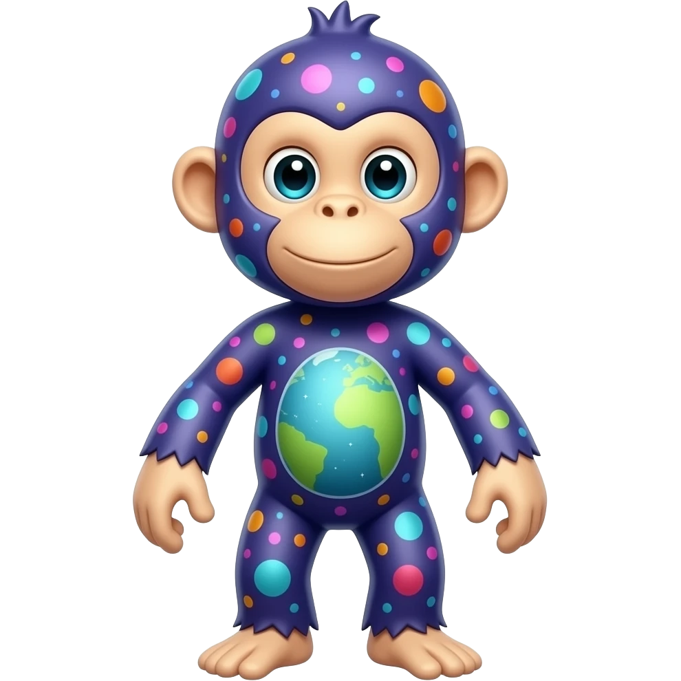 colour full Space monkey emoji
