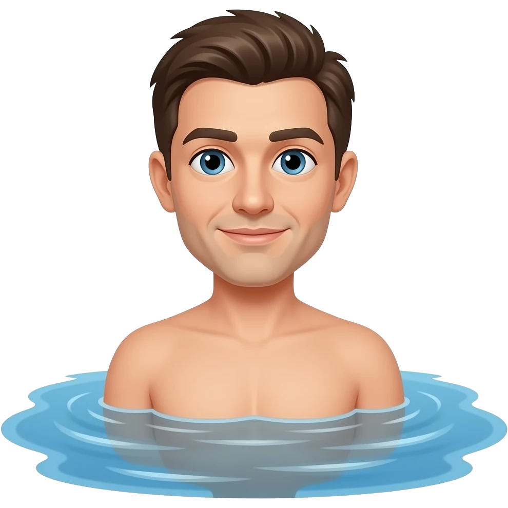 Человек купается в озере emoji