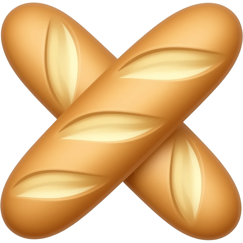 Хлеб овальный багет emoji