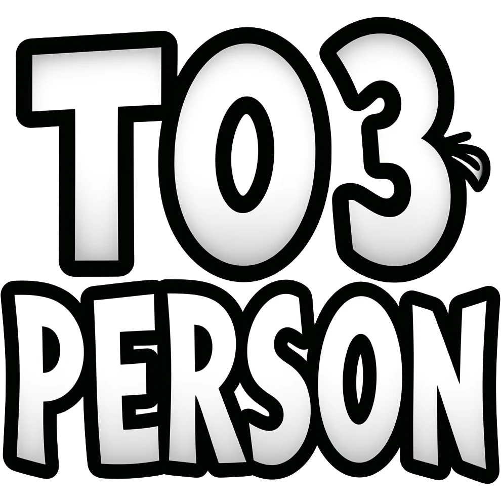 cursed twitch emote text only, “ТОЗ PERSON” in chaotic distorted font, ironic meme energy, thick black outline, transparent background, highly readable, 7TV style emoji