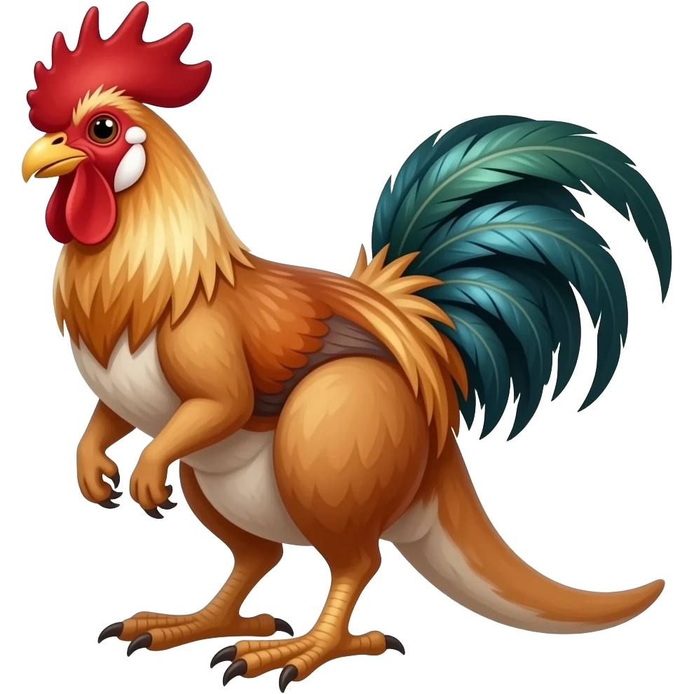 Make me an emoji that looks like a rooster mixed with a kagaroo emoji