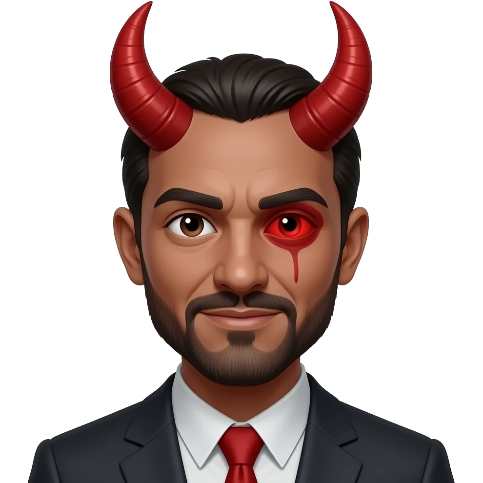 Red eye devil emoji