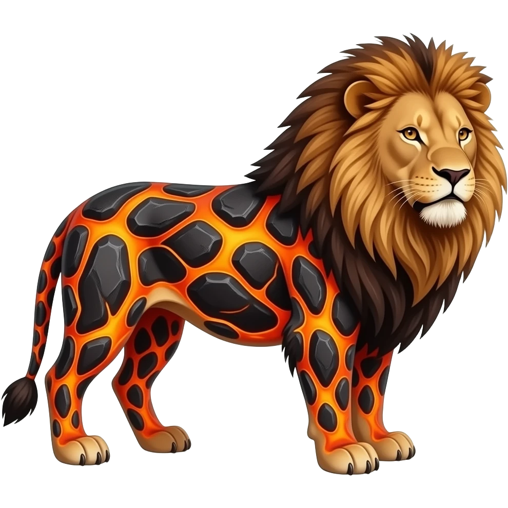 Lion made out of lava emoji