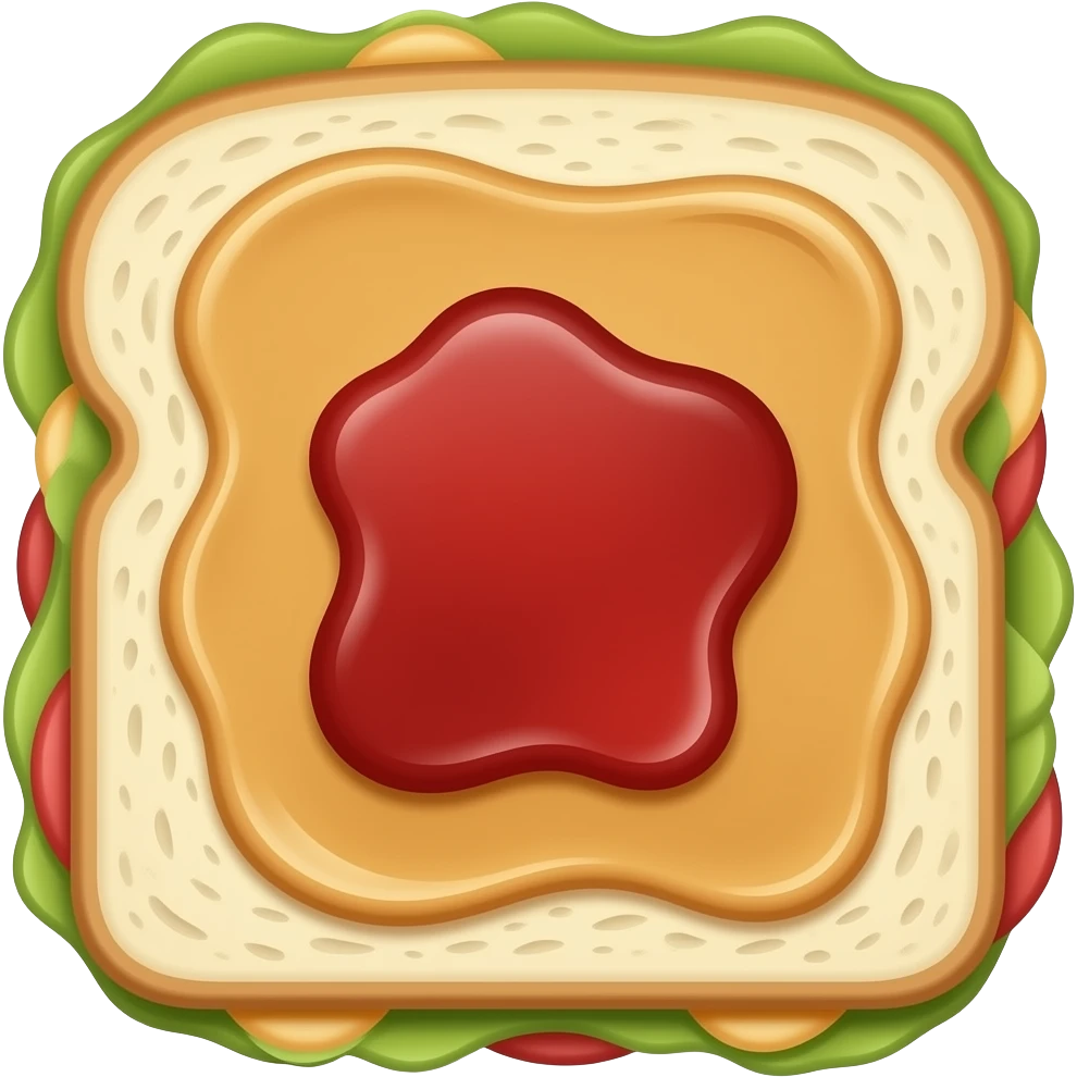 PB&J just peanut butter and jelly on the sandwich on Square bread emoji
