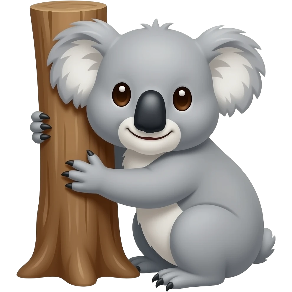 یه کوالا کوچولو بامزه که به درخت تکیه داده emoji