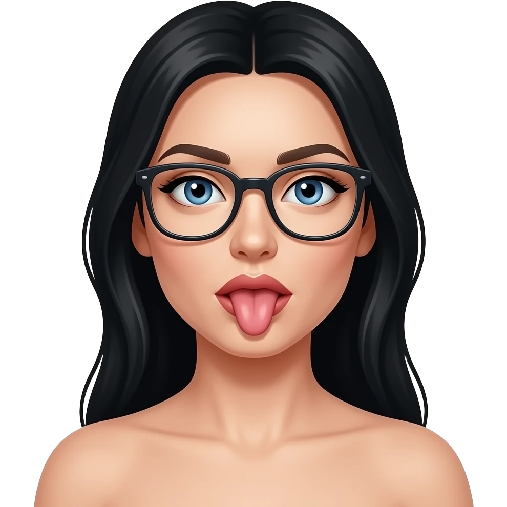 Submissive Ukrainian naked black hair and blu eyes and glasses and a dick in her mouth emoji