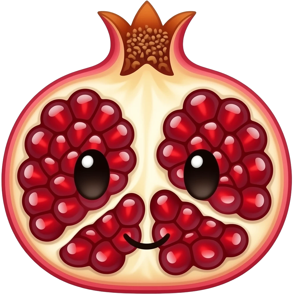 cute pomegranate same without eyes emoji