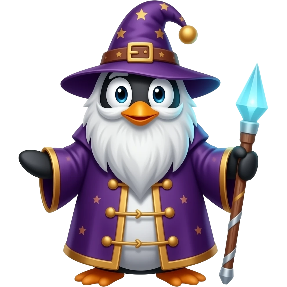 Penguin Wizard emoji