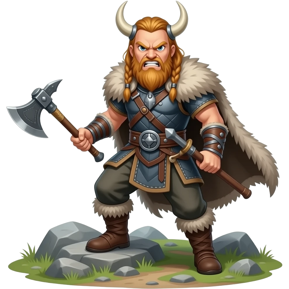16. Viking Bjorn     Loud Viking warrior preparing for battle. angrer emoji