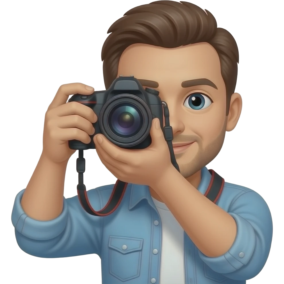 A man hold Camera emoji