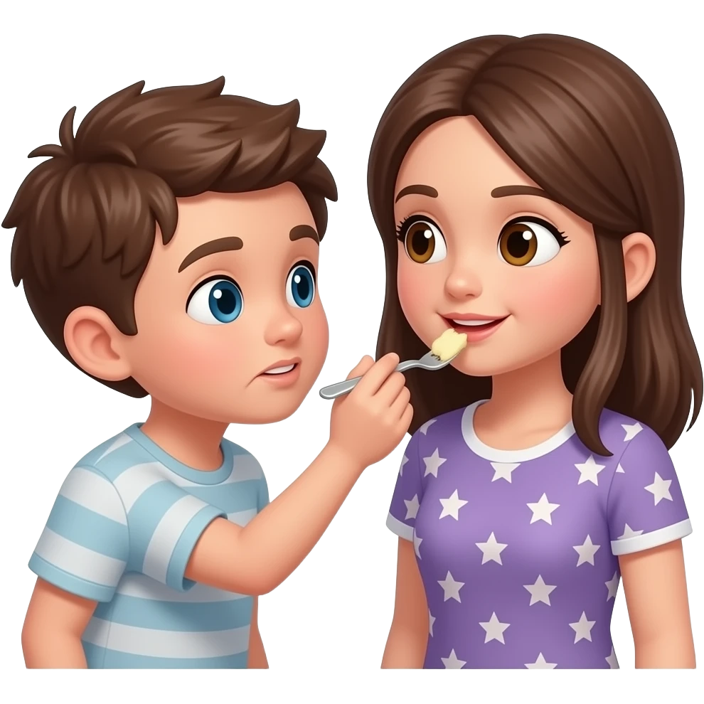 A boy eating a girl emoji