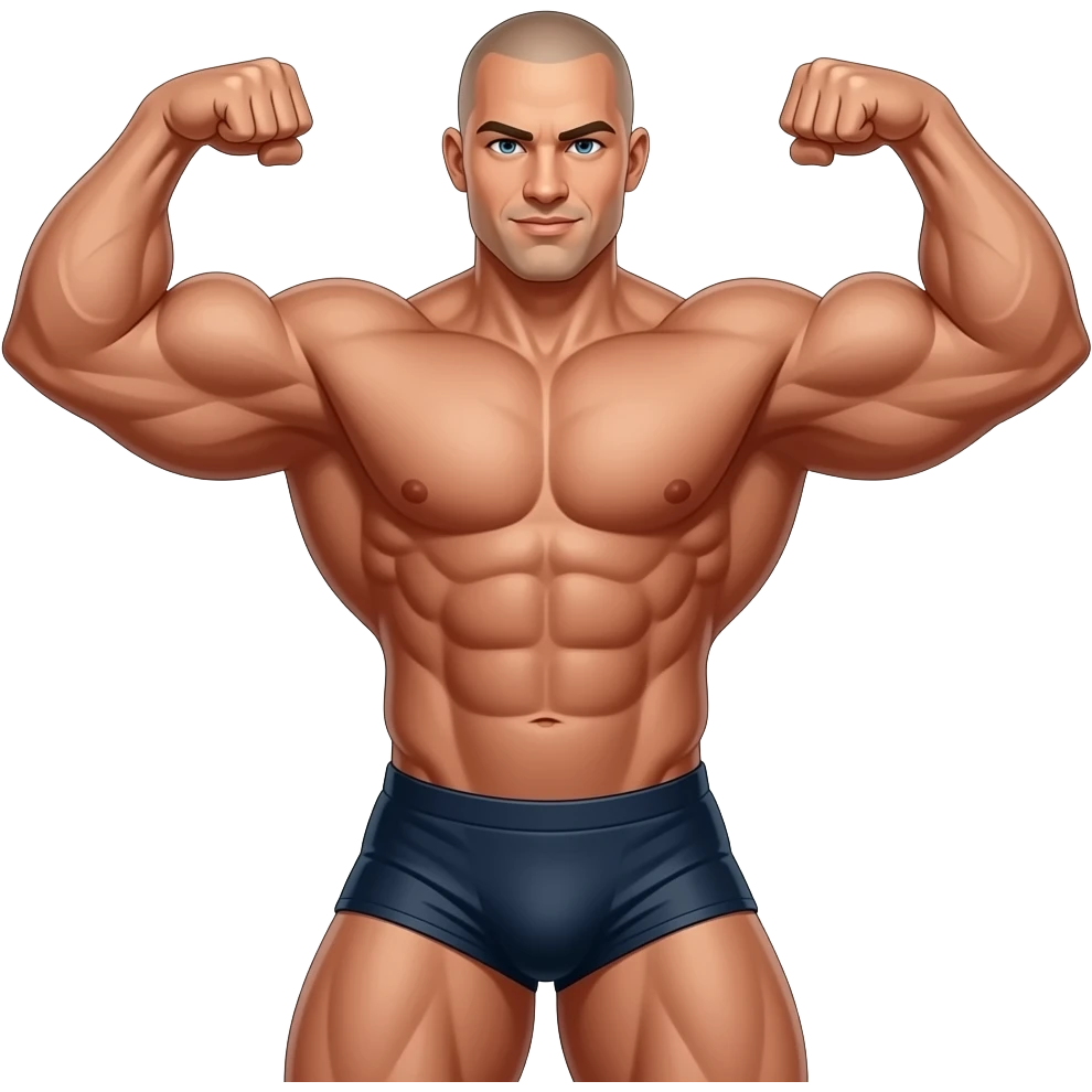 strongman without hair more muscules emoji