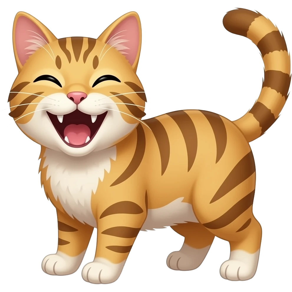 cat laughing crazy emoji