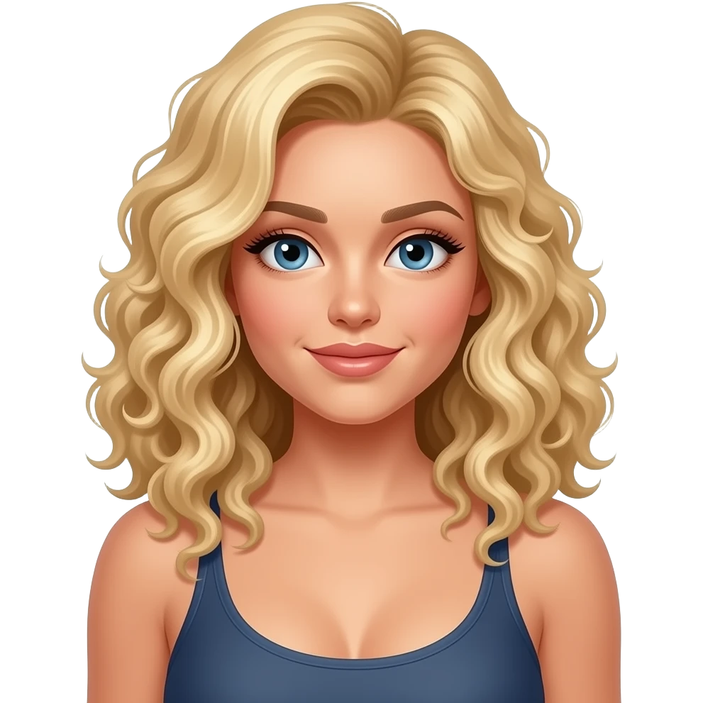 Hot baddie blonde hair curled and hottie fit emoji