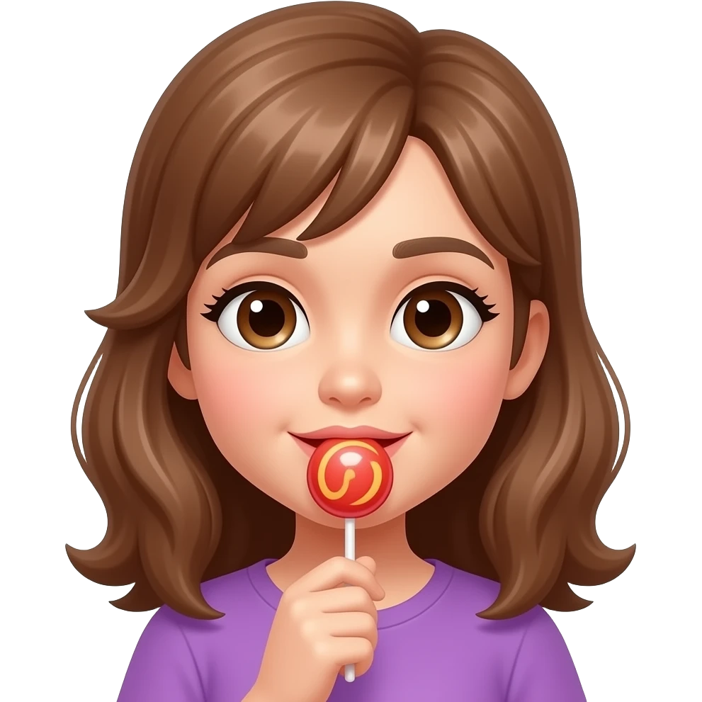Une personne qui mange une sucette emoji