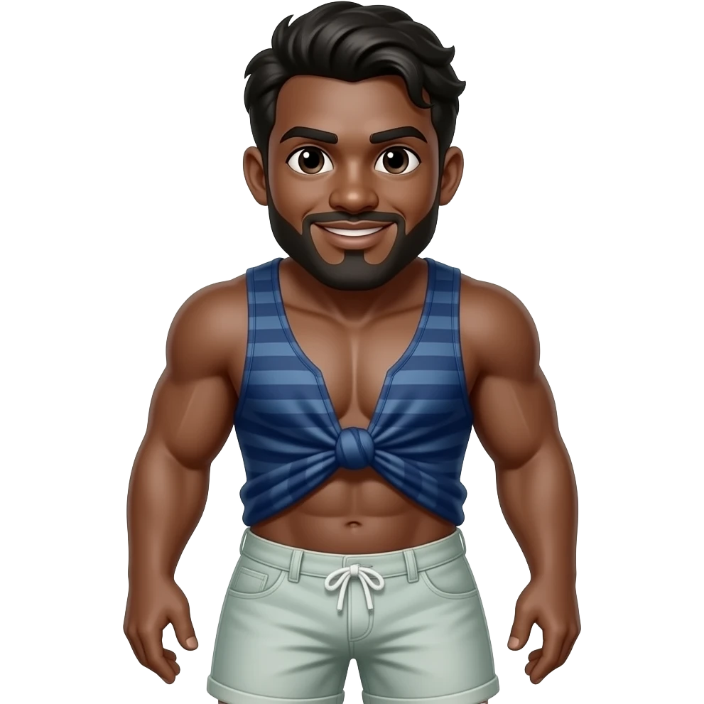 Ripped way bigger black man with only speedos on emoji
