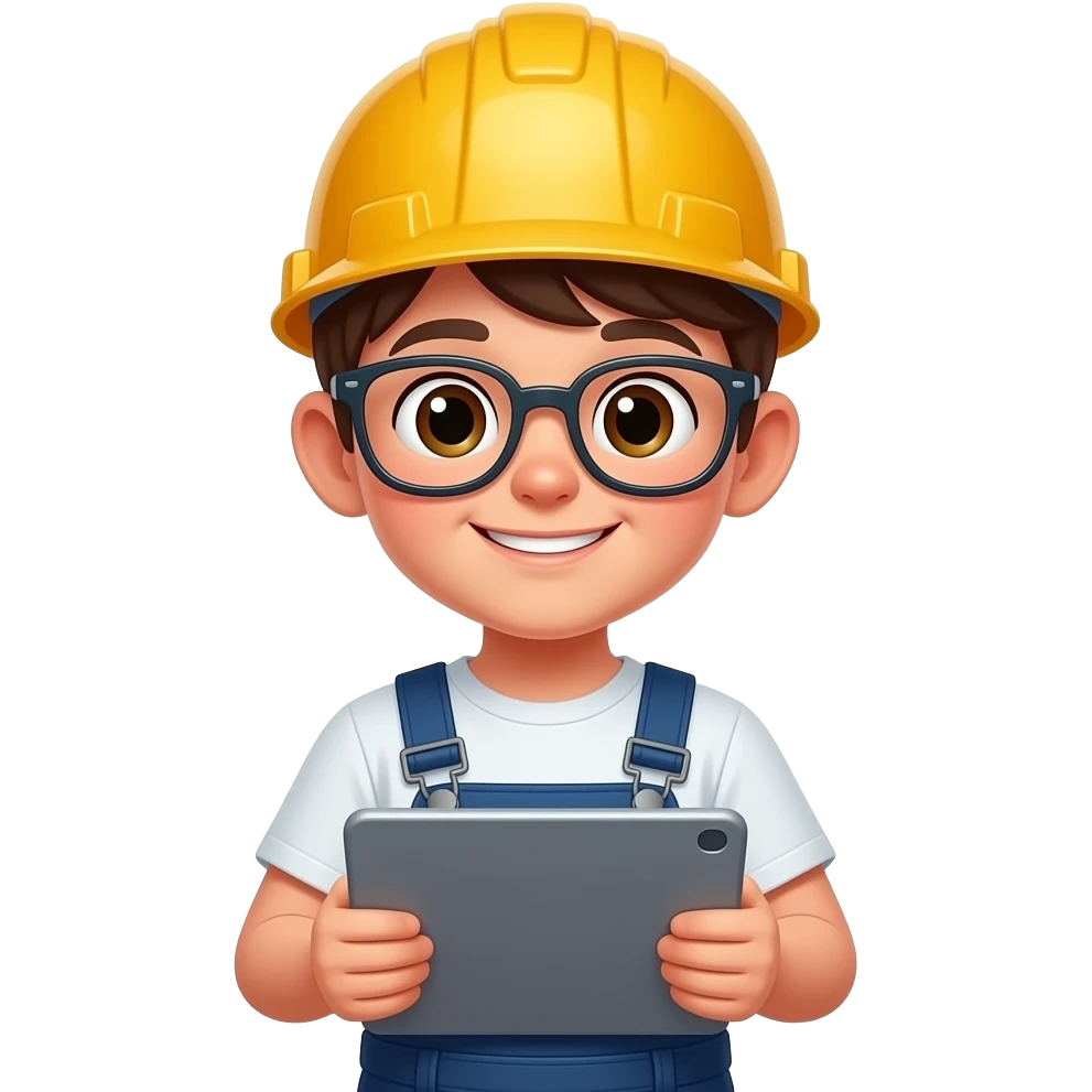 child engineer with Tablet emoji
