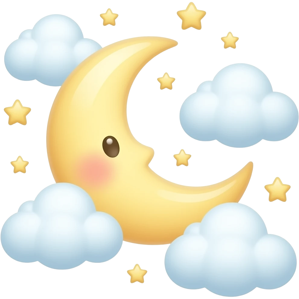 귀여운 초승달을 이모지로 만들어줘 꿈나라 이런 주제 emoji