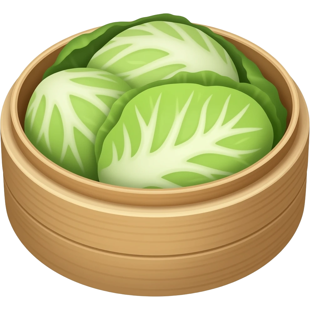 Steamed Cabbage pieces in a bowl emoji