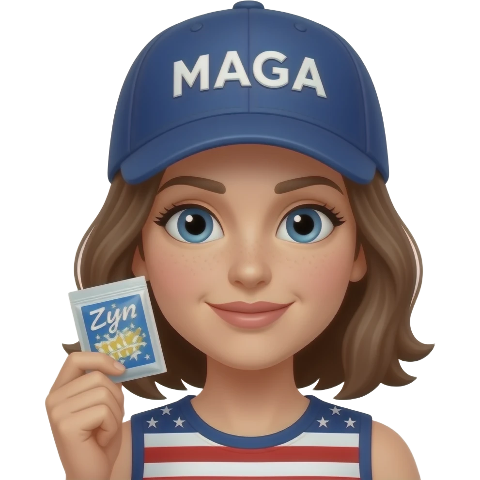 MAGA zyn dip woman emoji