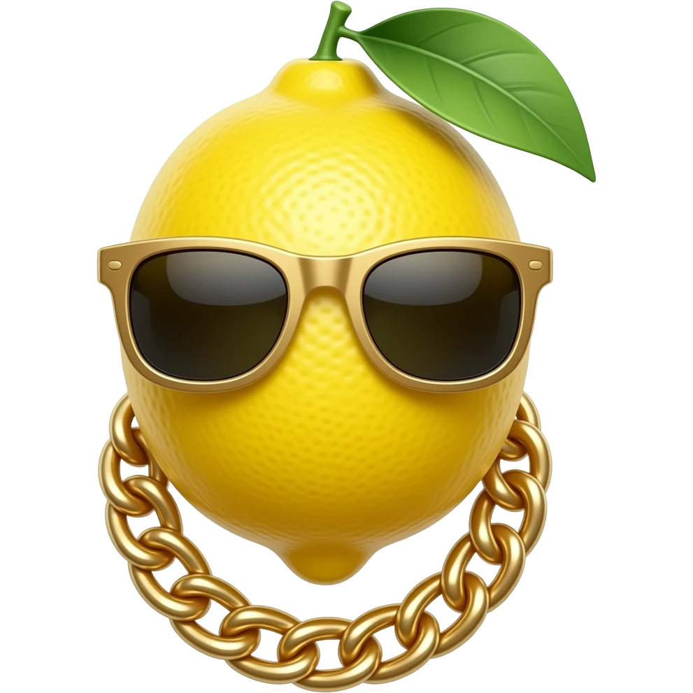 cool lemon in cool sunglasses with cool big af gold chain emoji