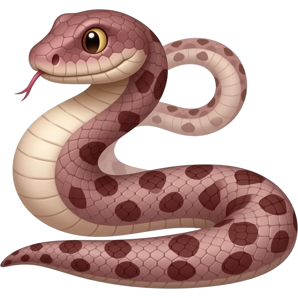 Fatty obese  snake maroon color emoji