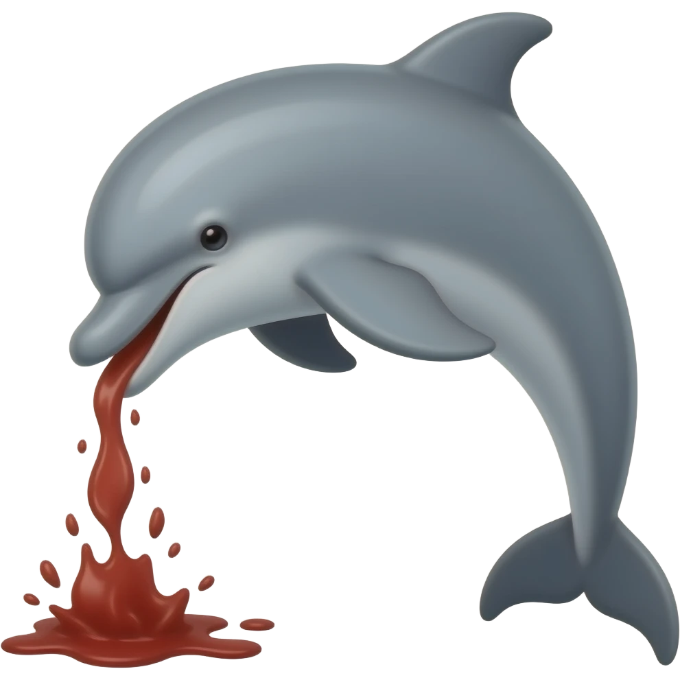 дельфин пьет кровь emoji