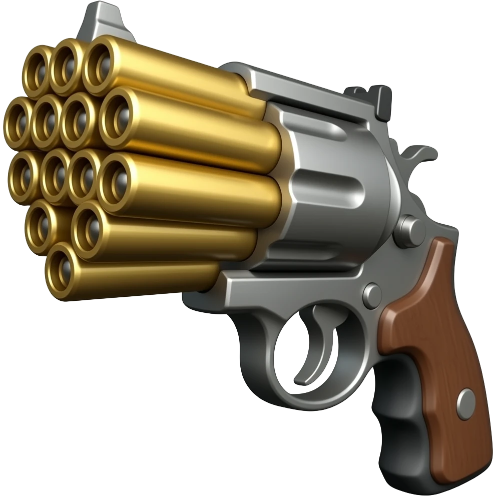 gun with 9000 barrels emoji