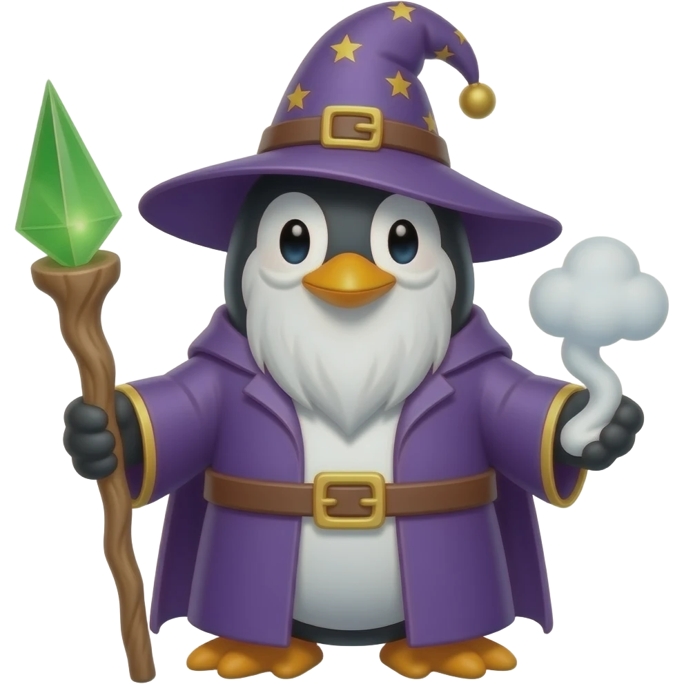 Penguin Wizard emoji