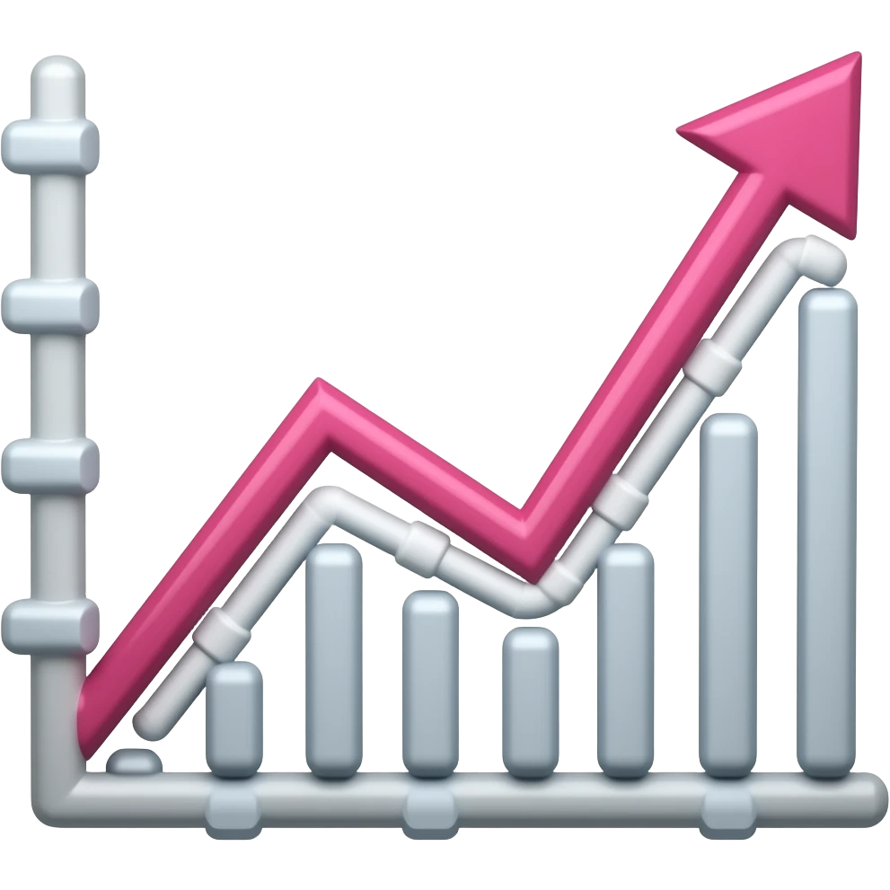 I need a chart/graph with a pink line going up emoji