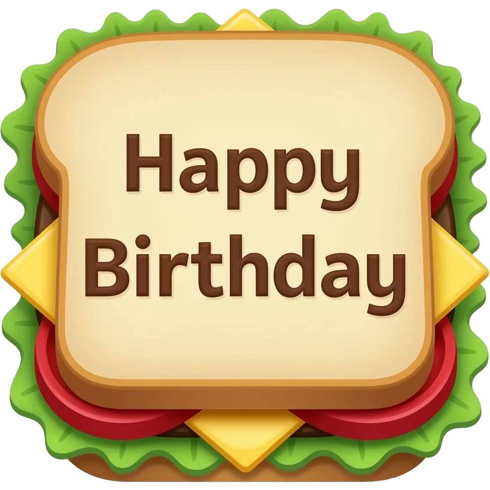 Happy birthday on a pbj sandwich emoji