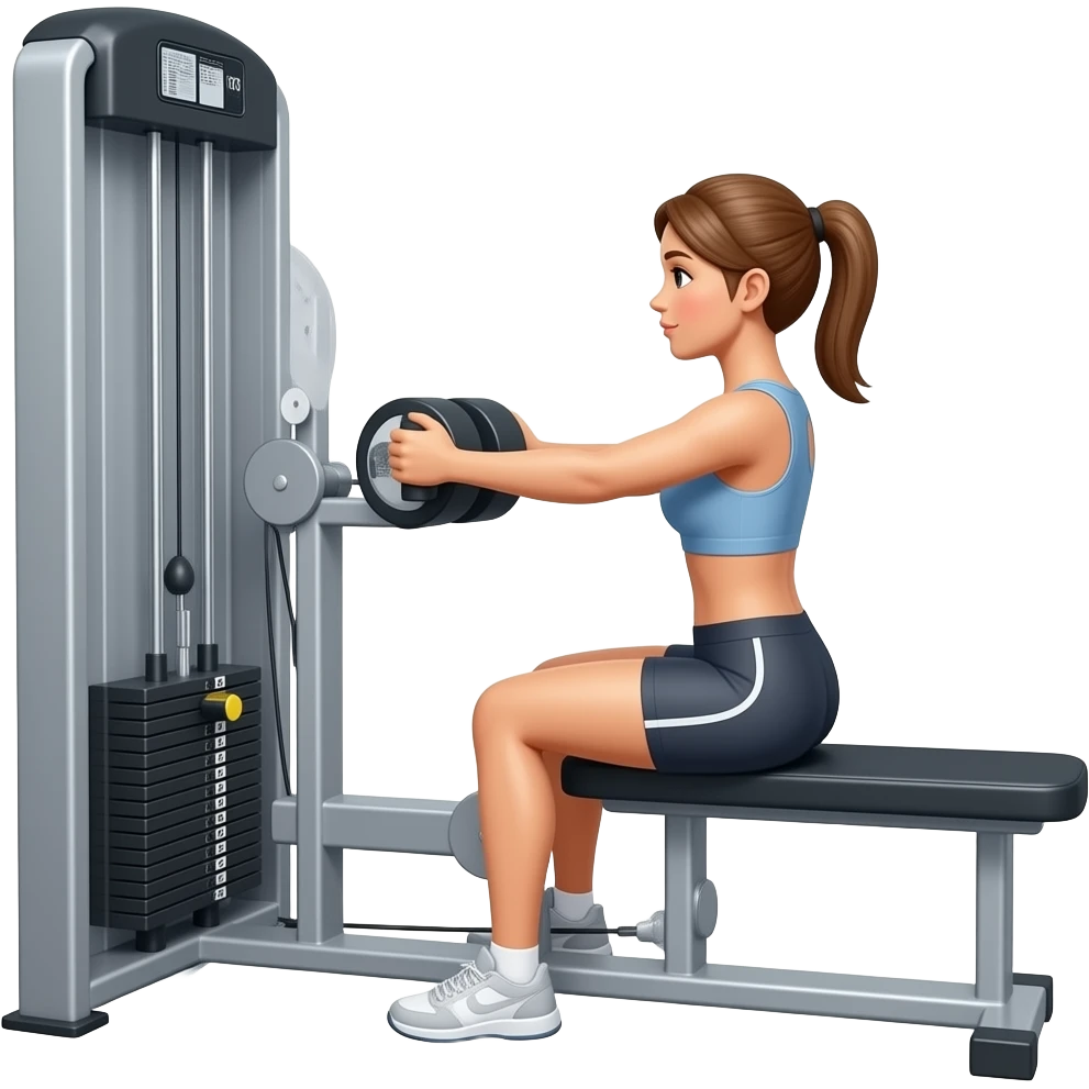 Woman doing seated cable row emoji