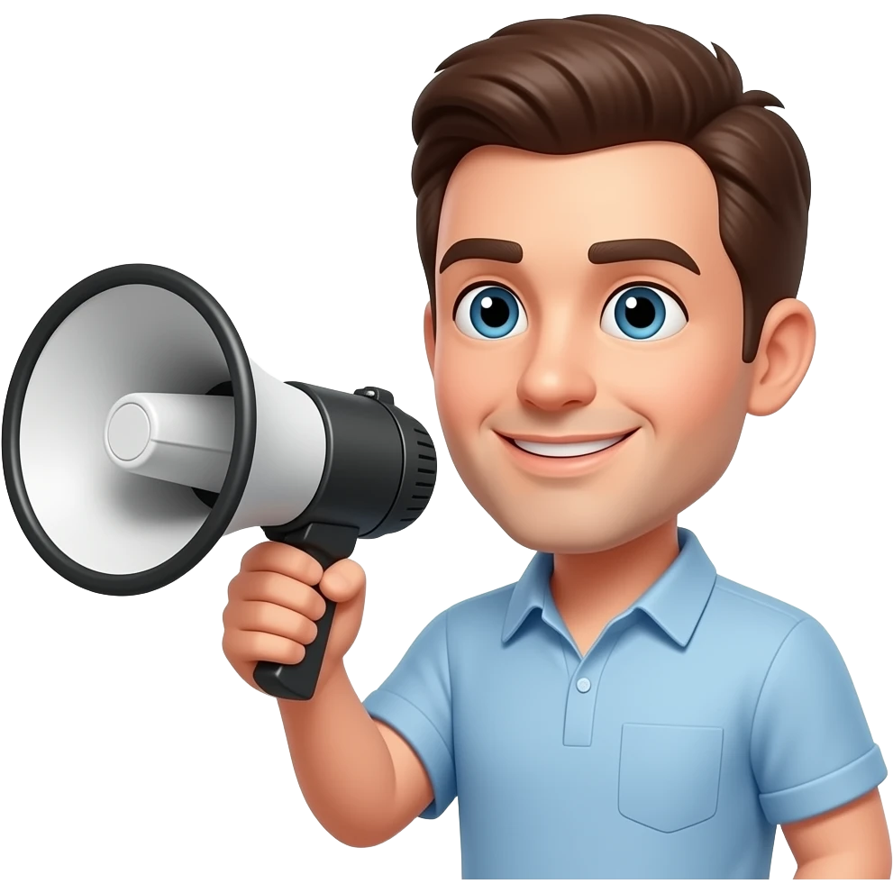 Men with Loudspeaker emoji