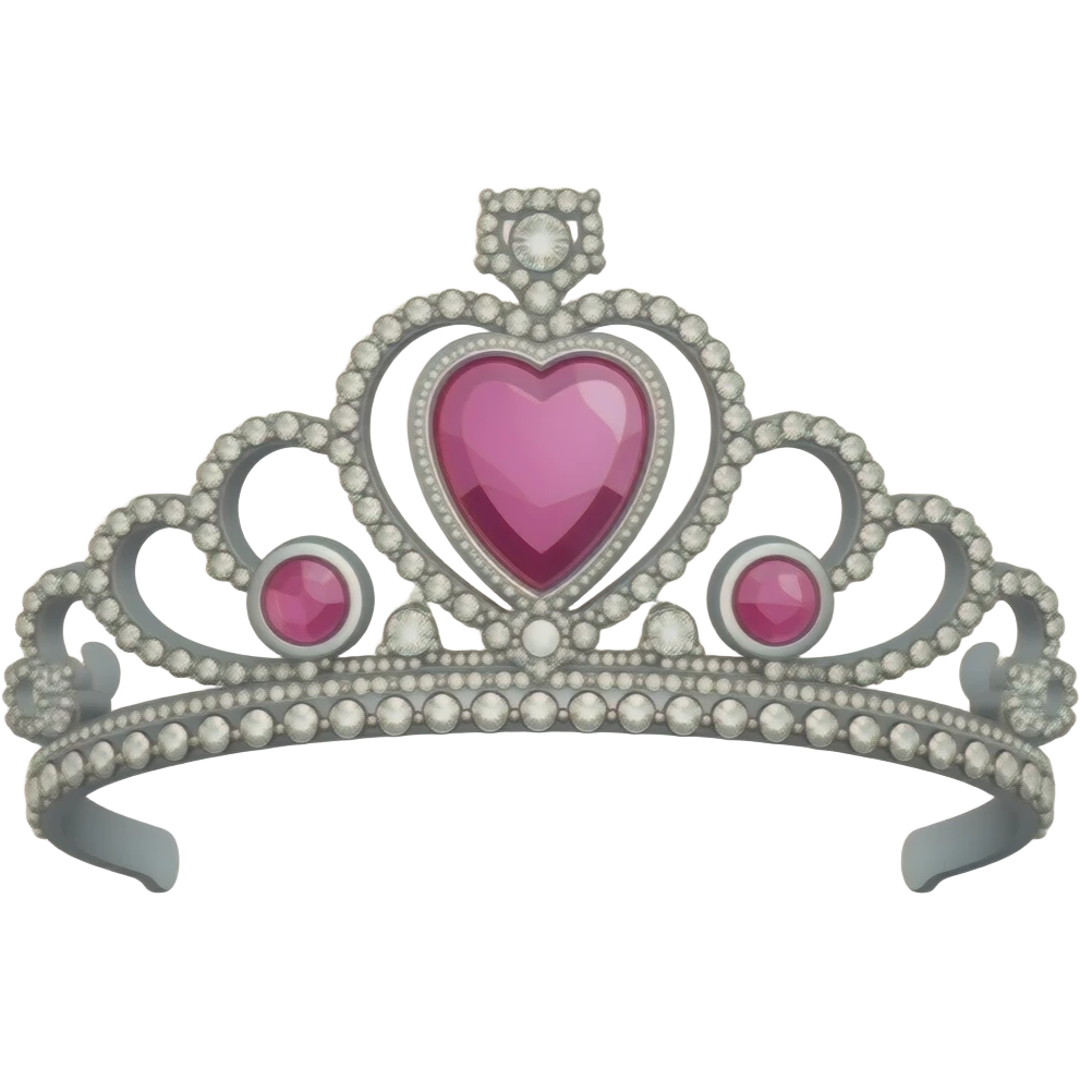 pink and white princess tiaras emoji