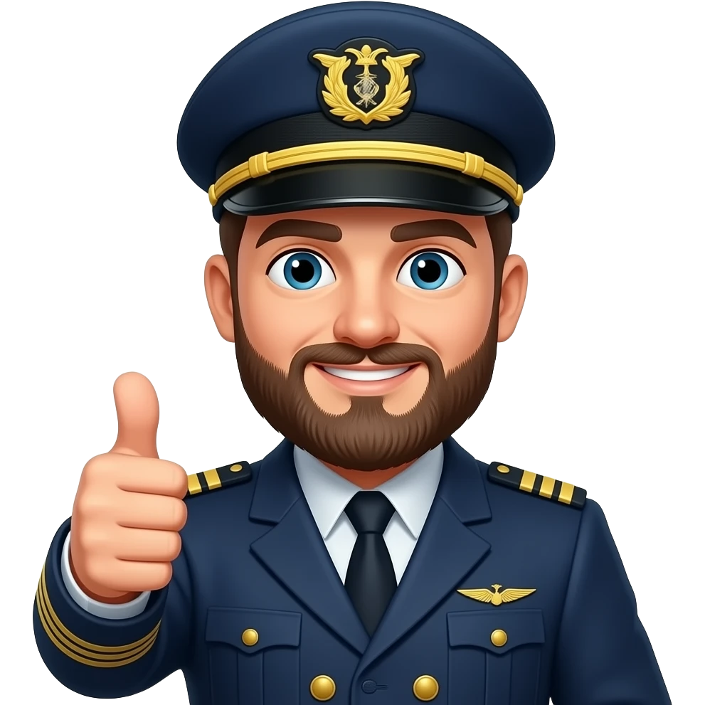 thumbs up fleet captain with beard emoji