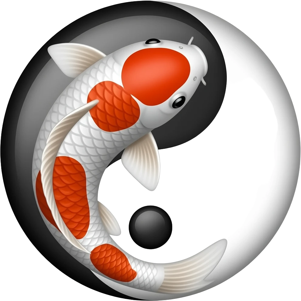 Koi fish yin yang emoji