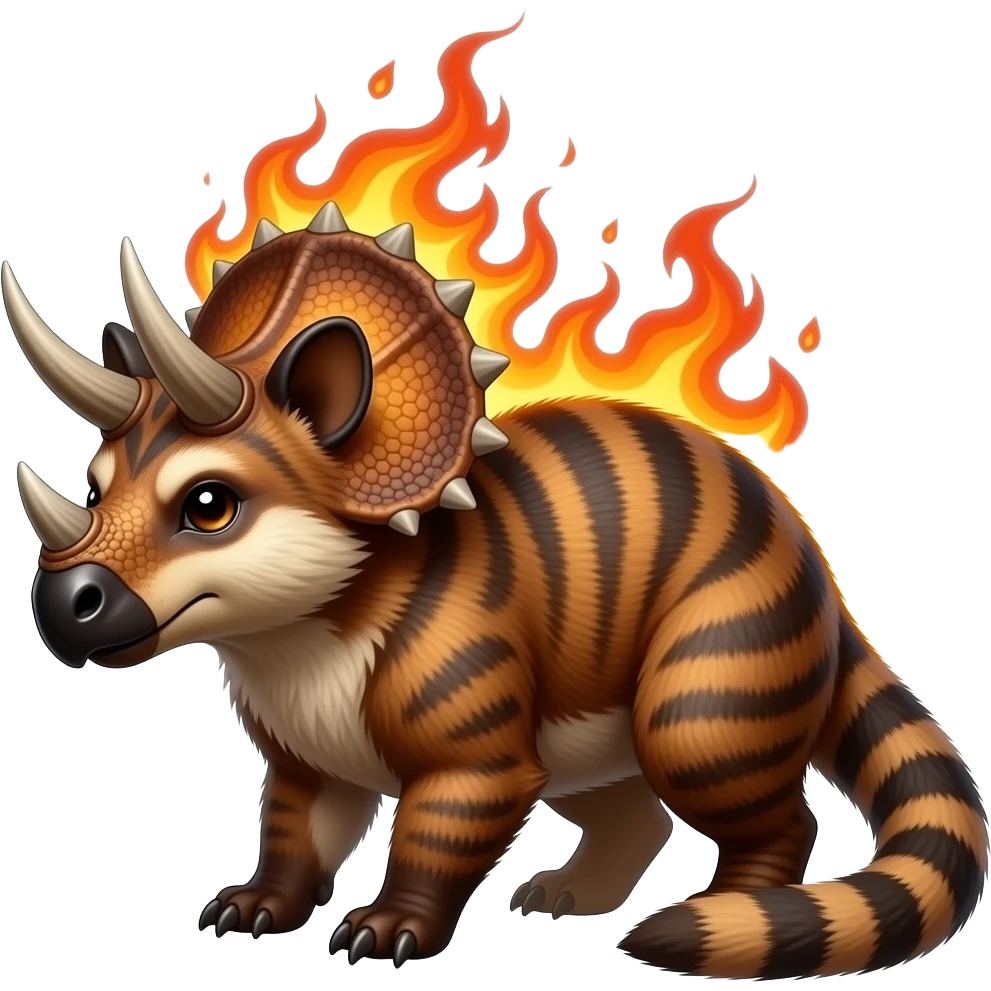 Fiery Handsome Wicked Cool Hot Edgy Badass Numbat-Trico-Civet-Vernid-fusion-hybrid-creature emoji