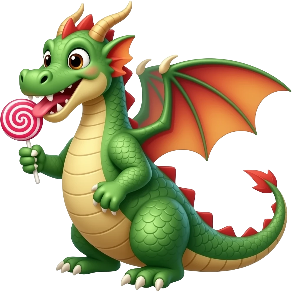 dragon eating lolepop emoji