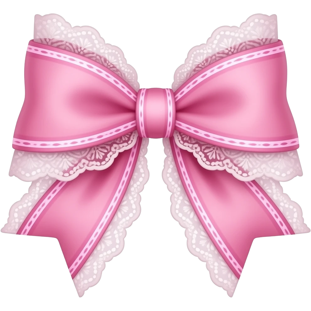 vintage rococo pink neon bow with lace and frills emoji