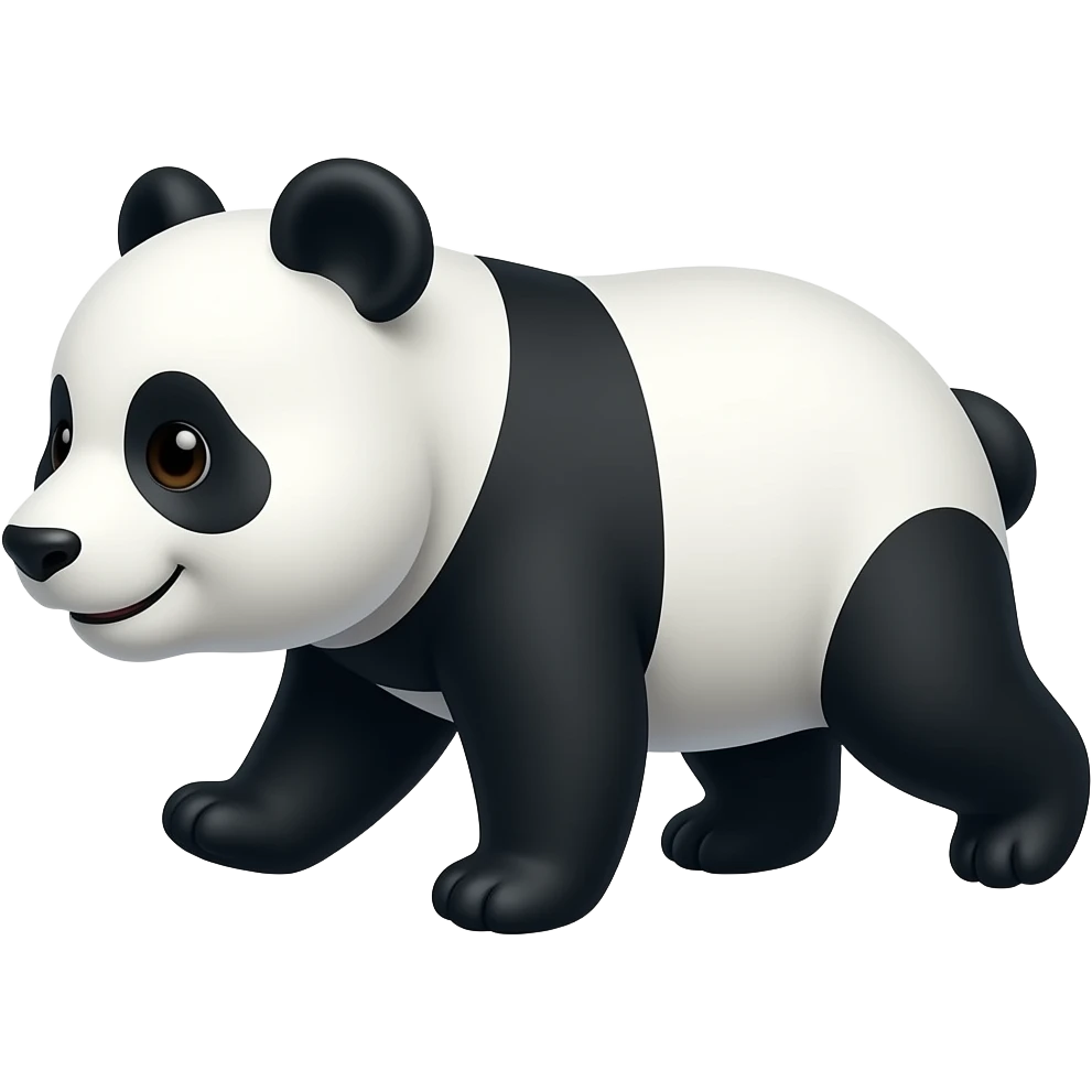 Cartoon panda on fours walking emoji