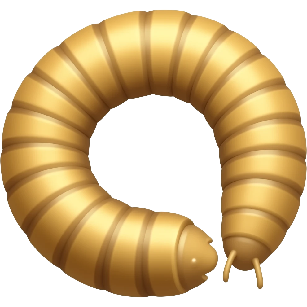Realistic Gold Earthworm emoji