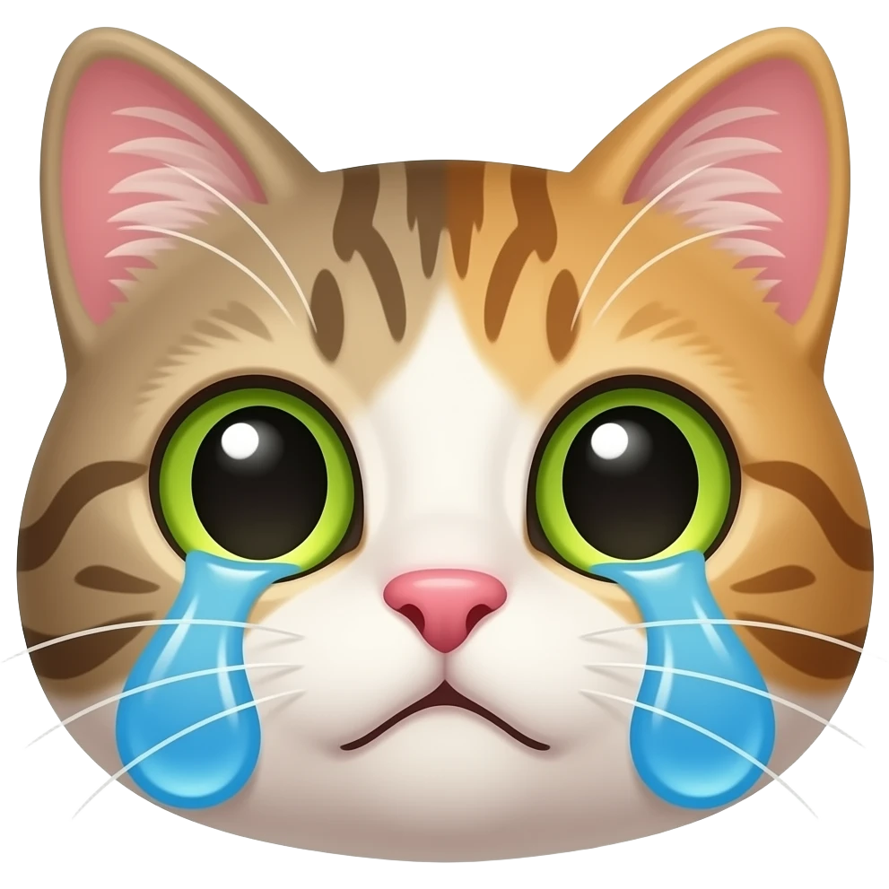 About to cry cat emoji but he’s crying 😭 emoji