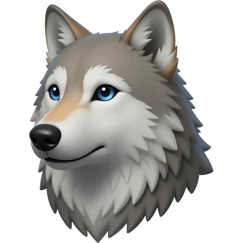 Wolf bust real emoji