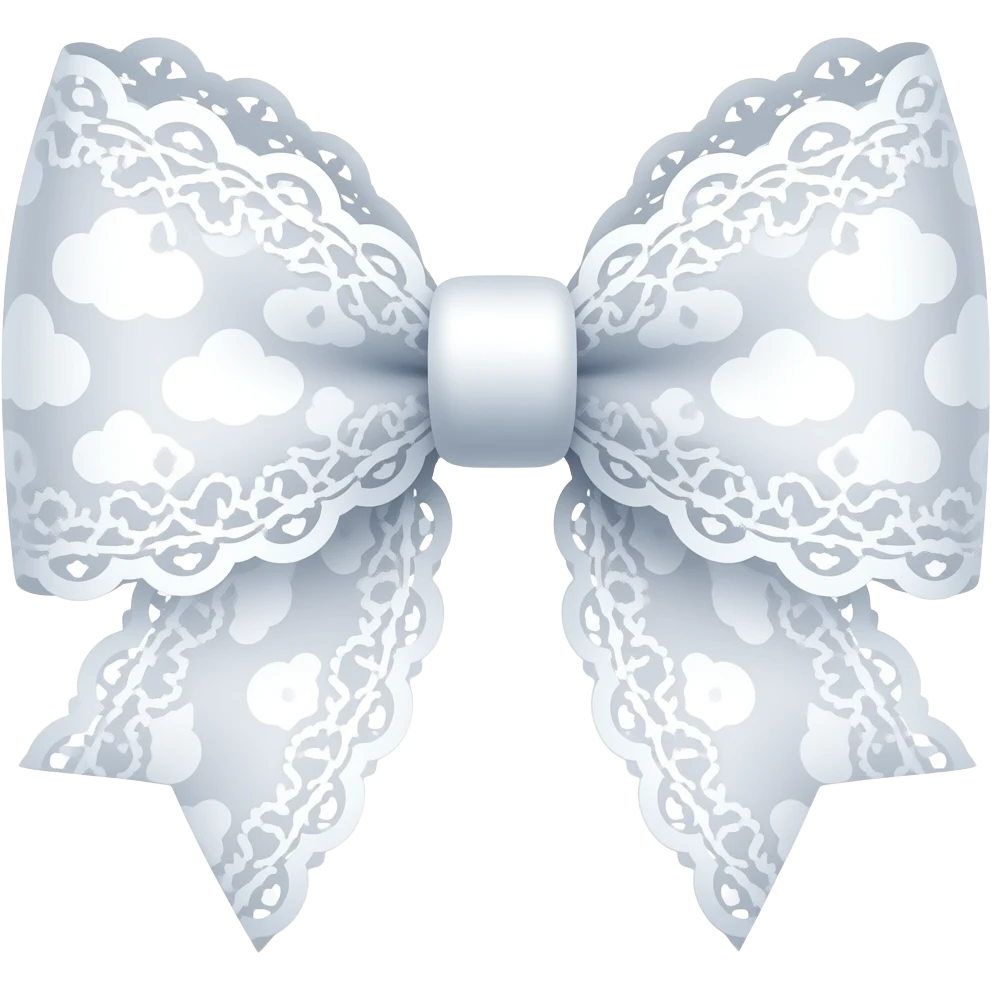Cute cloudy white bow lace coquette bow emoji