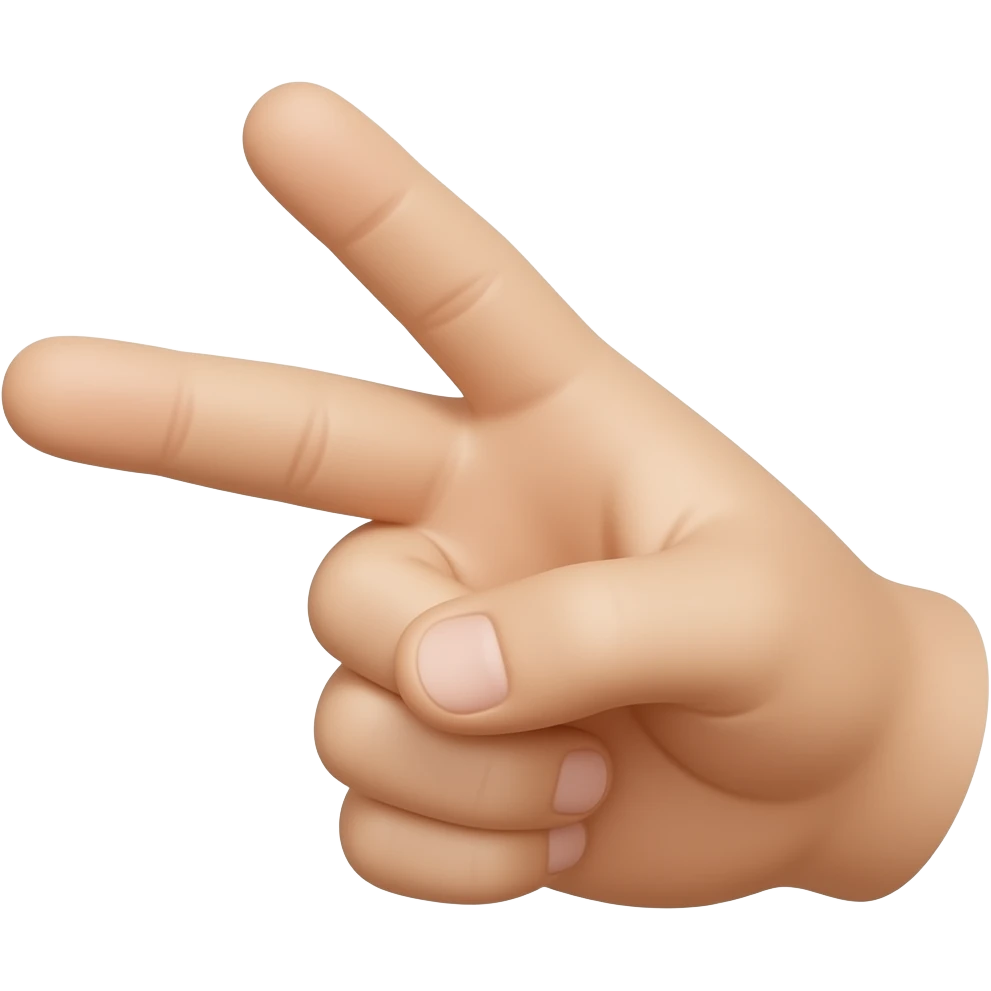 Emojie holding up the thumb pointer and middle finger emoji