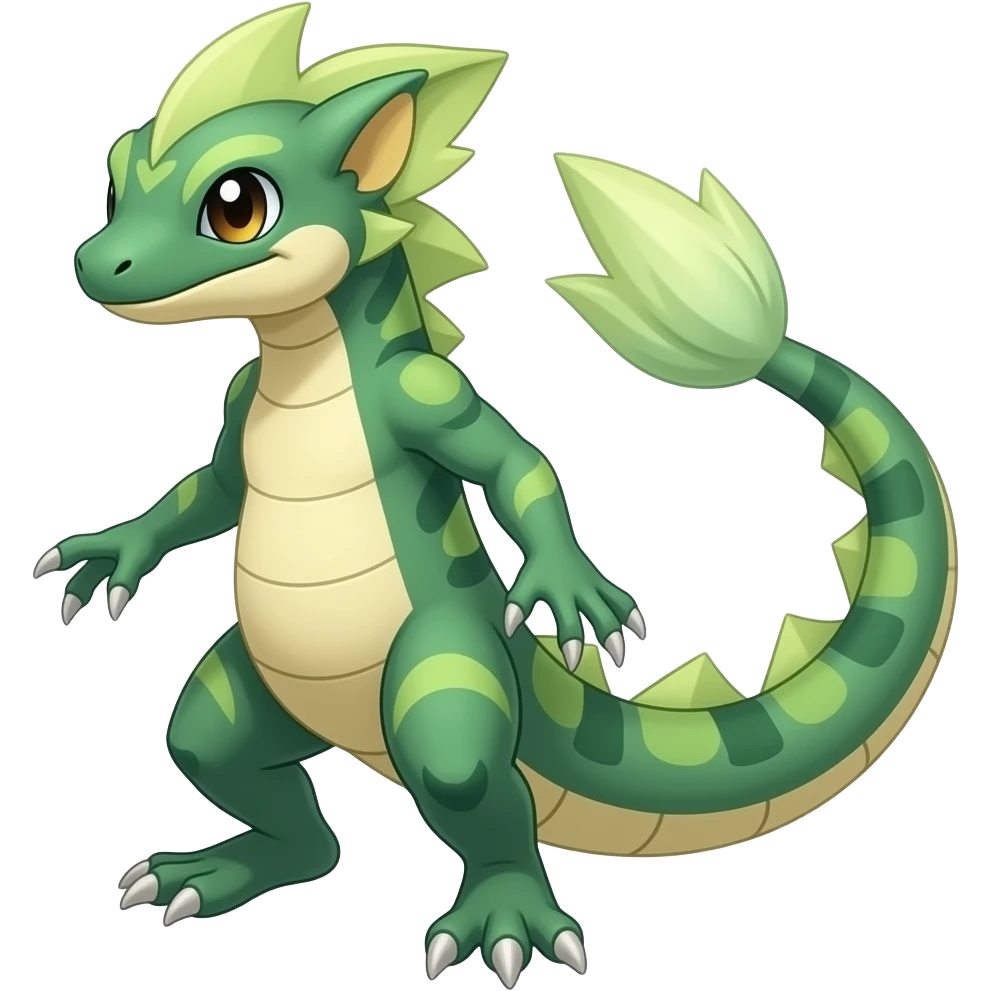Lizard-Kecleon-Charmander-Charmeleon-Exveemon-Fakémon-hybrid, full body emoji