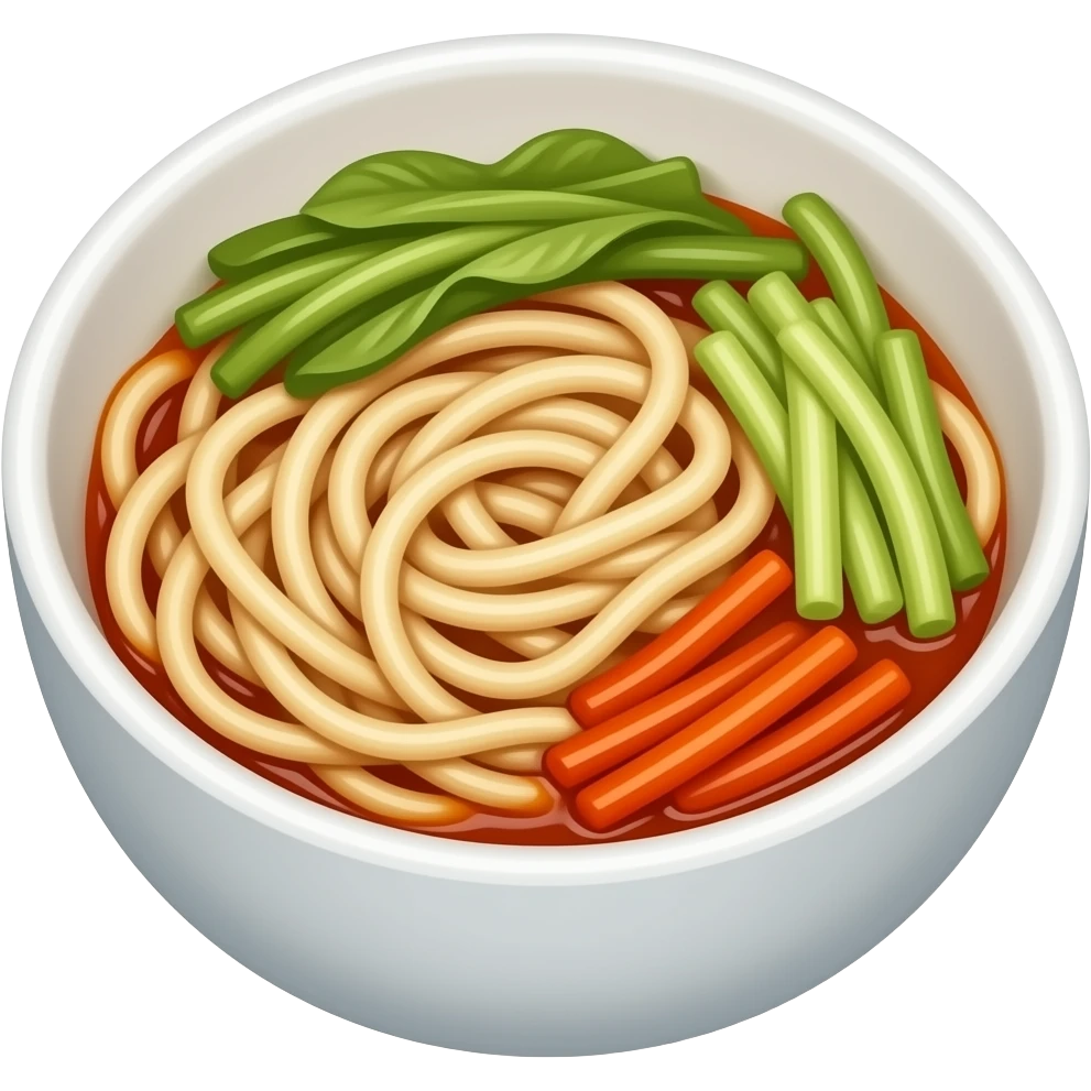 koreans style bibim noodle with spicy sauce emoji